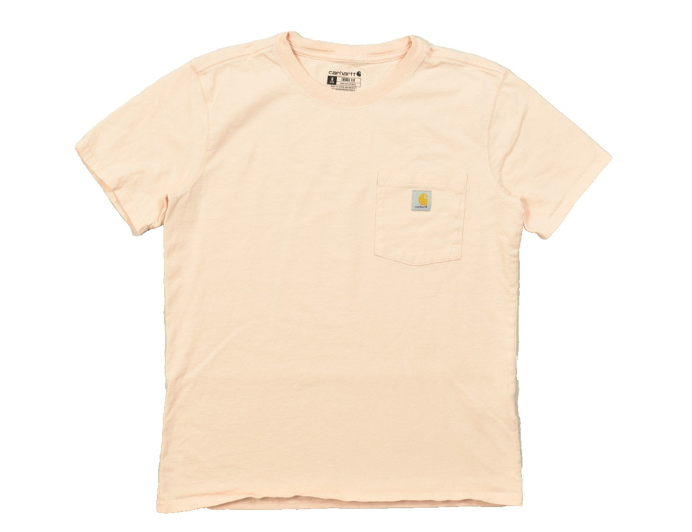 Carhartt K87-W Women's Small Loose Fit Short Sleeve Pocket T-Shirt Peach Cotton